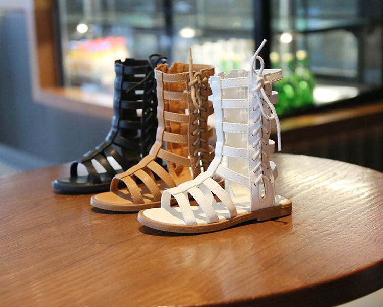 Mädchen 2023 Neue Mode Kleine Mädchen Prinzessin Schuhe Sommer Mittelschule Kinder High Bang Open Toe Römische Sandalen_voghion.com