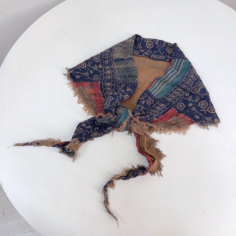 Koreansk version av plisserat lapptäcke i bomull och linne för kvinnors sommarhalsduk, personlig smal varm halsduk_voghion.com