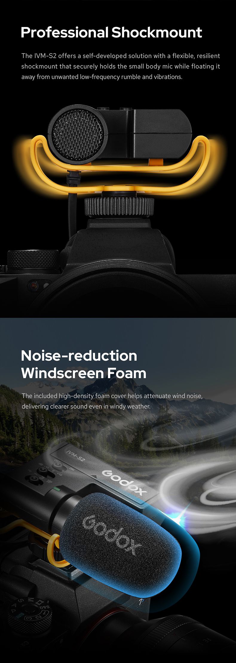 GODOX IVM-S2 Compact Shot gun for Mobile Phone Micro SLR Camera Recording Interview Professional Cardioid Microphone_voghion.com