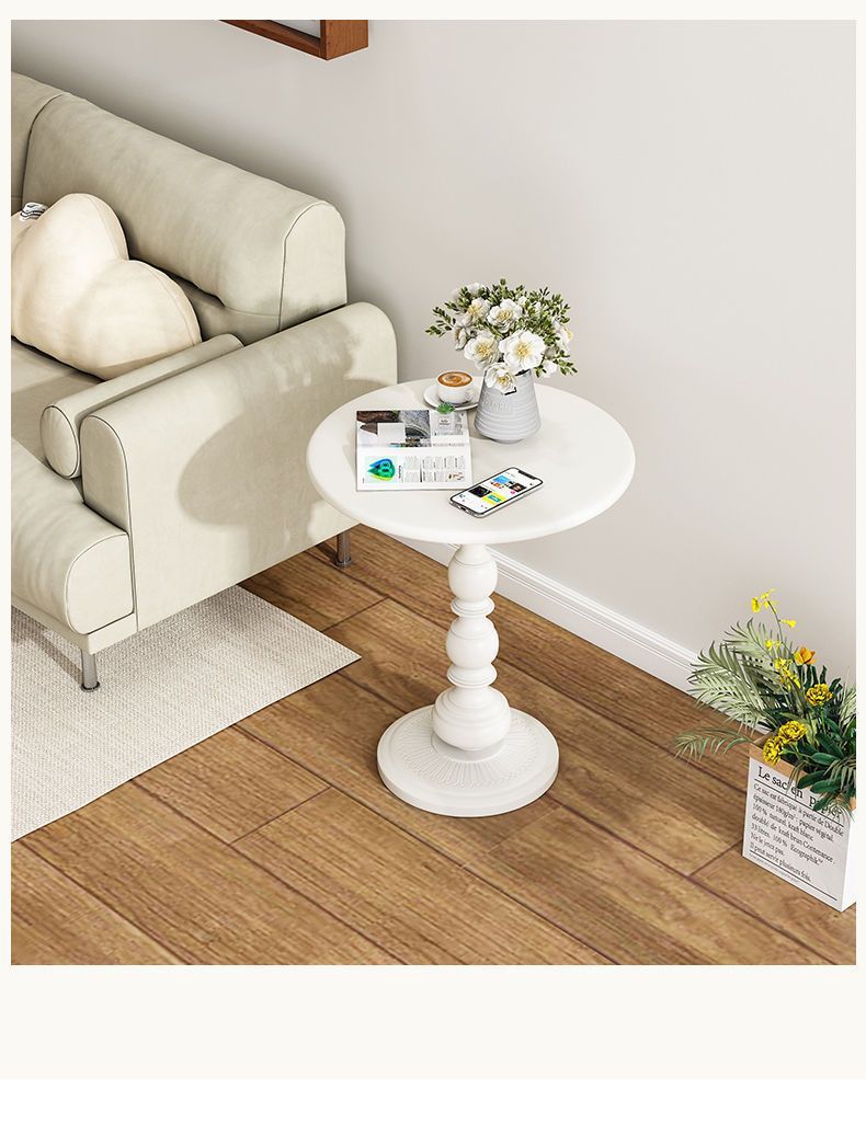 Tavolino rotondo piccolo da caffè, per soggiorno, divano, camera da letto, comodino, stile francese, stile nordico, ferro battuto_voghion.com