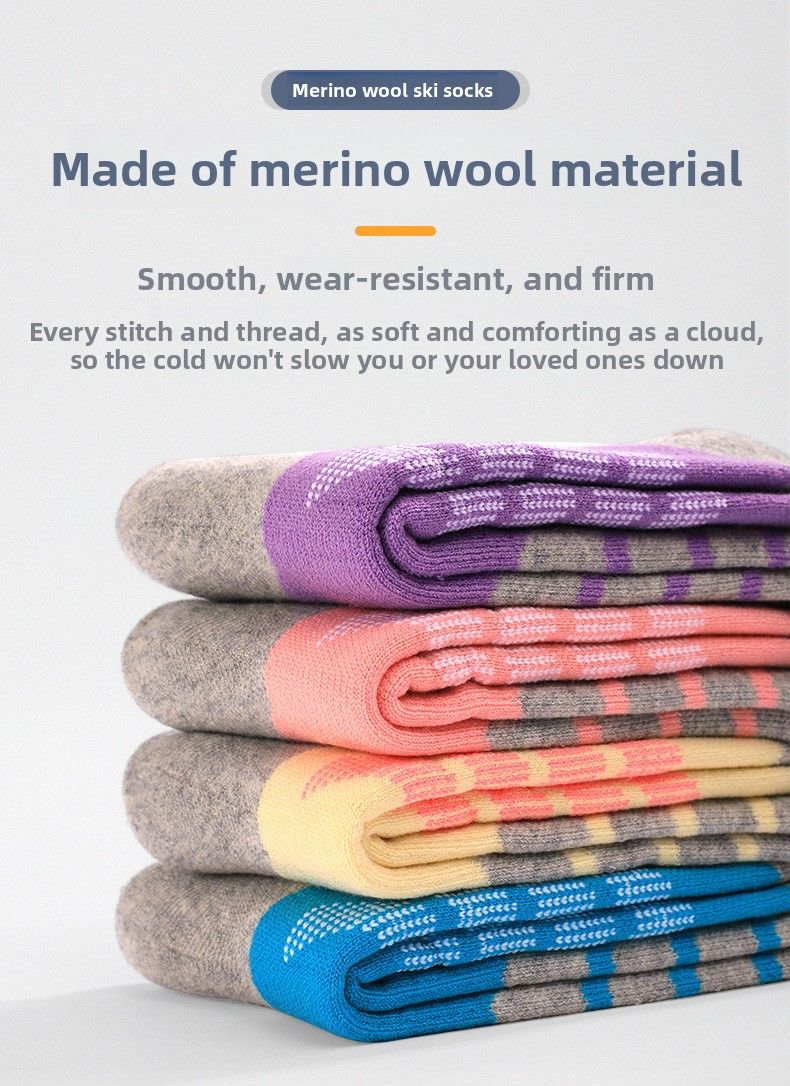 Thickened Mountaineering For Men And Women, Warm High Tube Casual Versatile Snow Socks, Winter Merino Wool Ski Socks_voghion.com