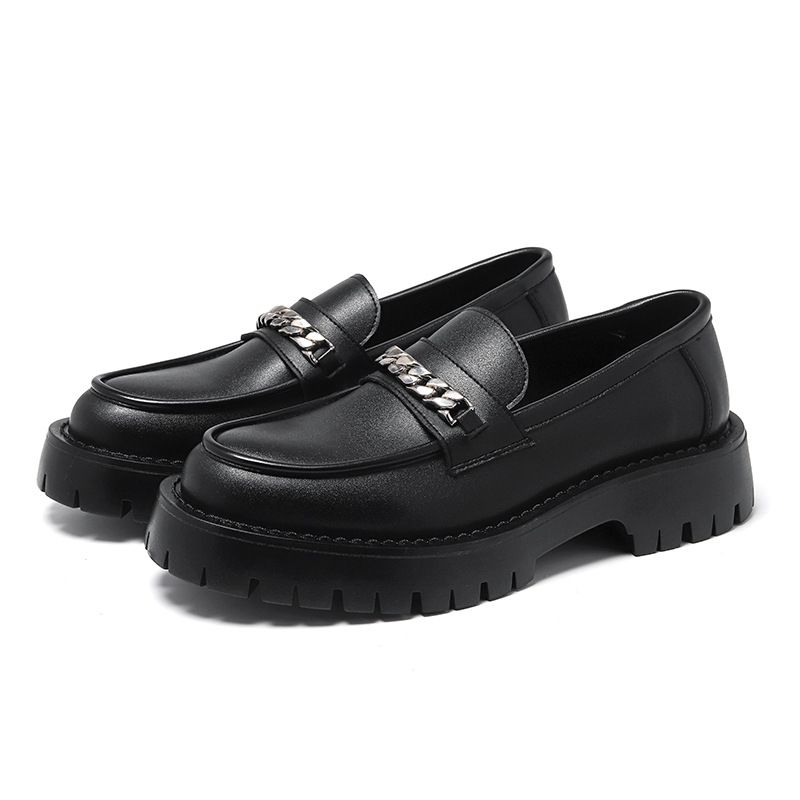 2025 Neue Frühlings-Loafer mit Kettensohle für Herren mit dickem Absatz, kleine Lederschuhe im britischen Stil 18621-R_voghion.com