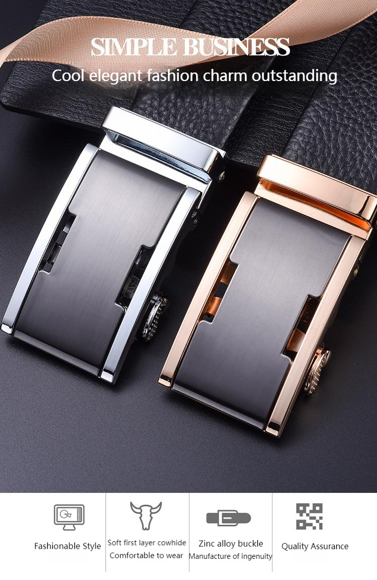 Cintura a cricchetto in pelle bovina con strato di testa da uomo, cintura in pelle con fibbia automatica in lega classica di moda, adatta per lavoro, affari, tempo libero_voghion.com