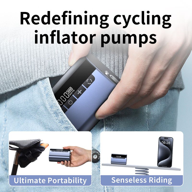 Pompa per bicicletta portatile, gonfiatore wireless per pneumatici da 120 PSI_voghion.com