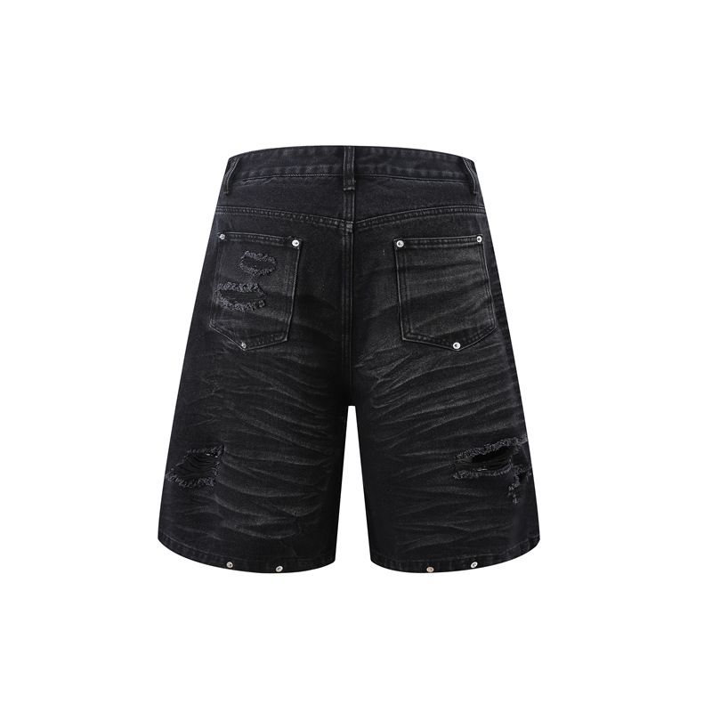 Męska odzież retro zniszczony brudny podarty zdekonstruowany podszewka na ramiona garnitur dżinsowy dla mężczyzn i kobiet uliczny trend dżinsy_voghion.com
