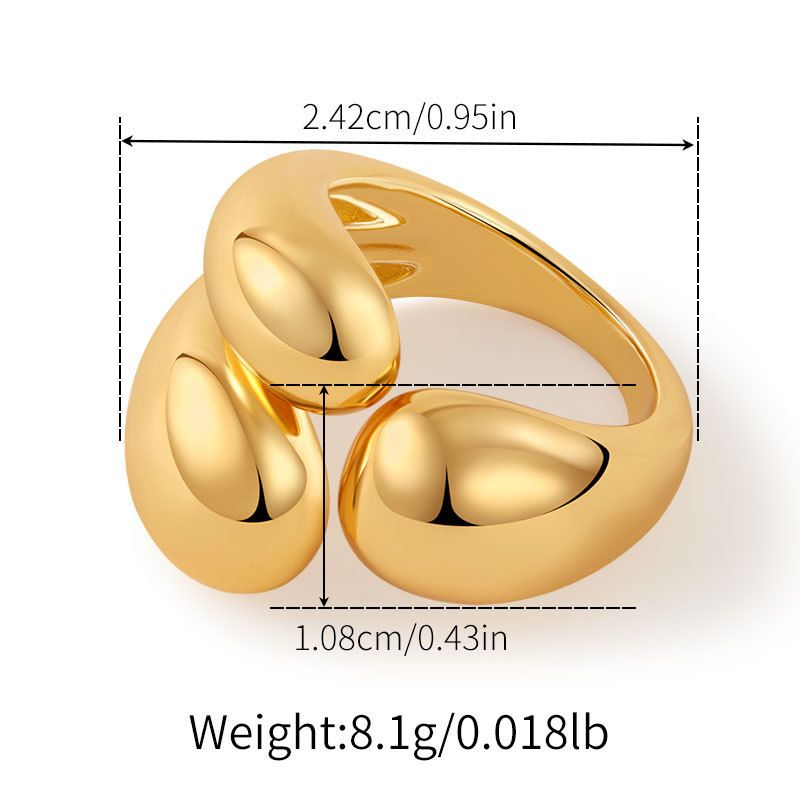 Heavy metal color preserving love ring copper plated with K real gold stacking fashion irregular texture retro ring_voghion.com