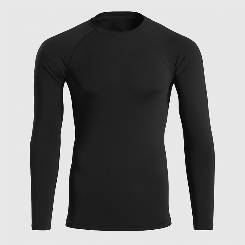 T-shirt fitness PRO attillata ad asciugatura rapida da uomo autunno sport all'aria aperta corsa allenamento maglia elastica a maniche lunghe basket_voghion.com