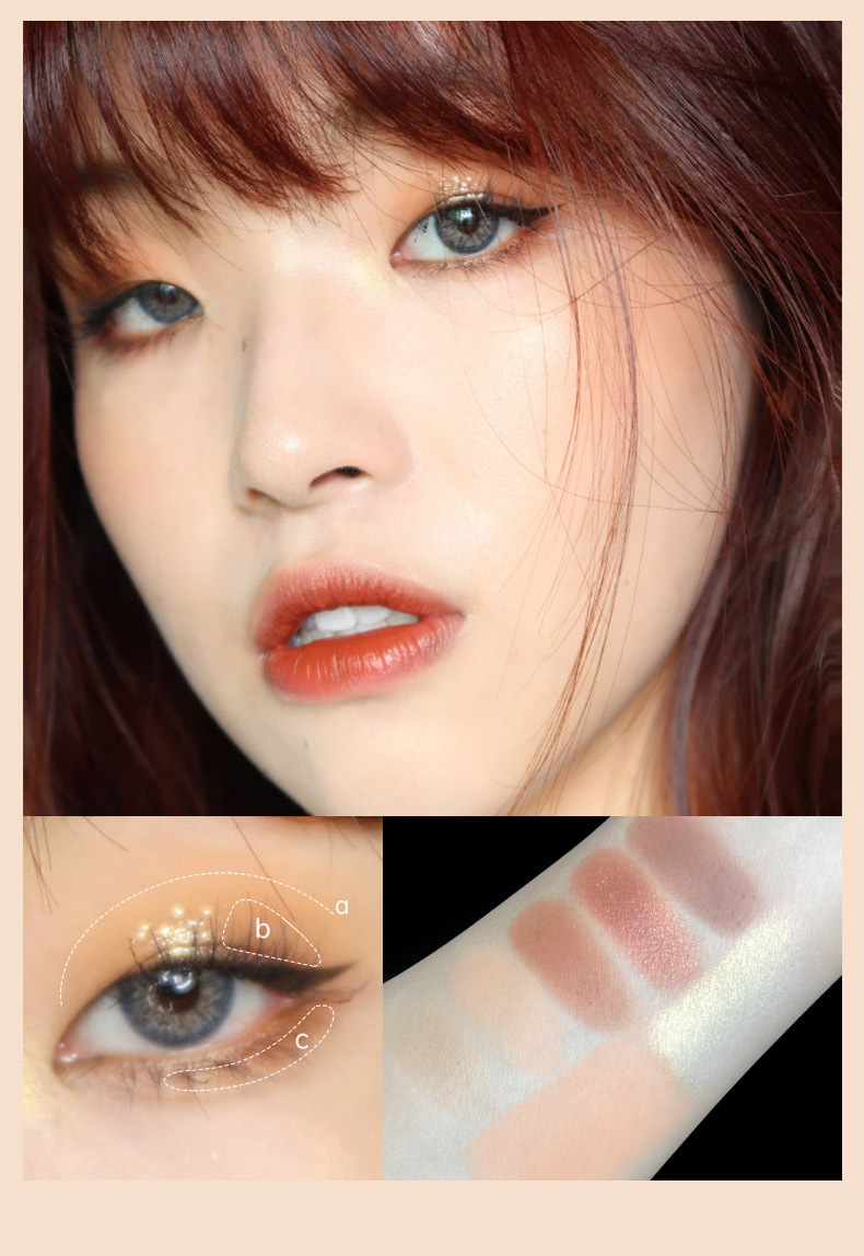 Neu auf dem Markt, schimmernde transparente Platte, Erdfarbe, Perlenlicht, mattes Farb-Makeup_voghion.com