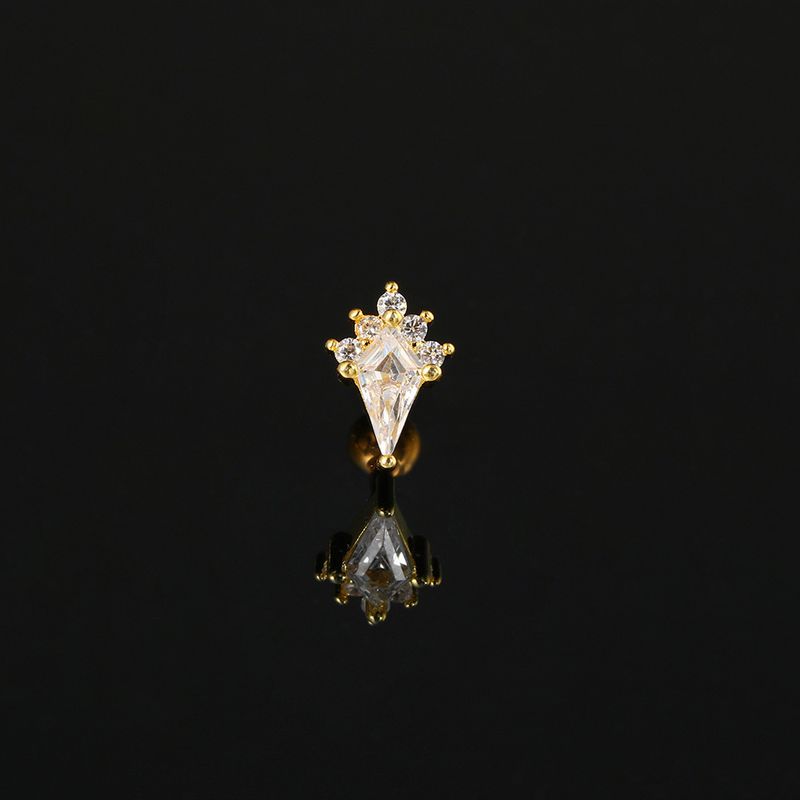 Unisex Jewelry Fashion piercing ear bone studs female geometric diamond zircon stainless steel screw ball ear studs popular earrings_voghion.com
