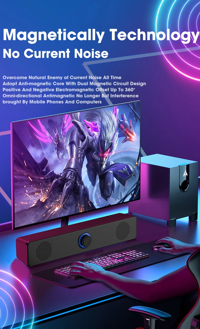 PC Soundbar Wired And Bluetooth Speaker USB Powered Soundbar For TV Pc Laptop Gaming Home Theater Surround Audio System_voghion.com