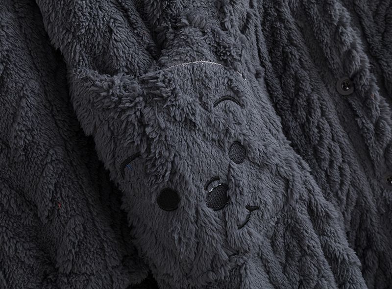 Women's Clothing Plush couple thickened nightgown pajamas suit men autumn and winter plush large size long flannel home_voghion.com