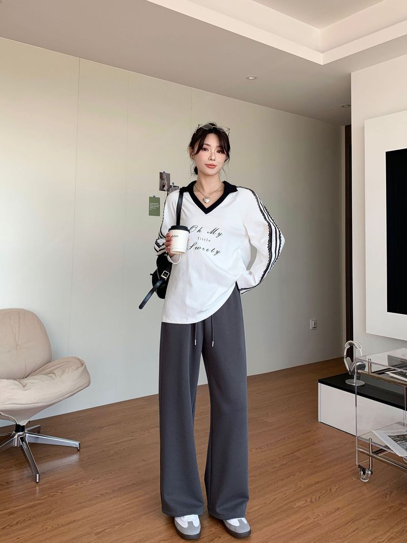 Dopamine Color Soft Knit Cotton Blend Joggers - Adjustable Cuff Unisex Relaxed Fit Two-Way Wear Lounge Pants_voghion.com