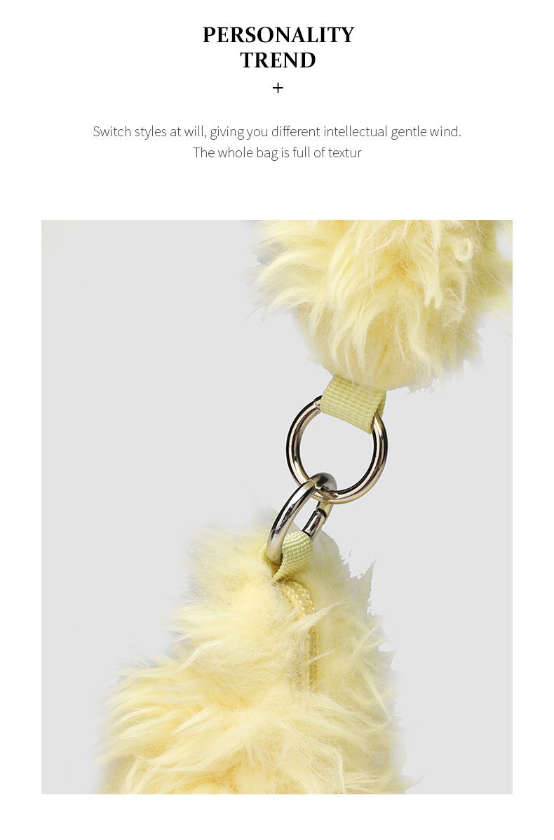 Pelzige Tasche Kette Unterarm Tasche Vielseitige Große Kapazität Plüsch Tasche Crossbody Sattel Tasche_voghion.com
