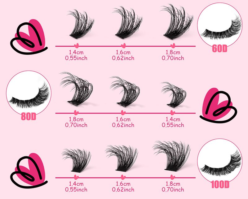 60D/80D/100D Combined False Eyelashes, DIY Extension Set, Thick And Curly Segmented, A Must - Have For Eyelash Enthusiasts_voghion.com