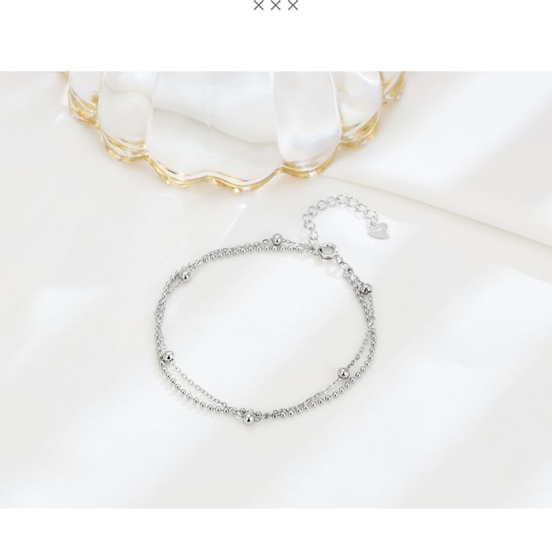 S925 Sterling Sëlwer Ronn Perlenkette Duebelschicht Armband Modesch Villsäiteg Perlen Handschmuck Temperament Nisch Einfach Bijouen Fra_voghion.com