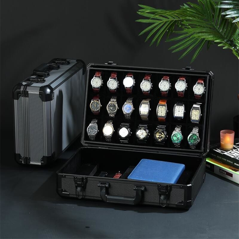 Caixa de relógio de liga de alumínio para casa e jardim, caixa de armazenamento de relógios, caixa de exposição, caixa de embalagem de relógios_voghion.com