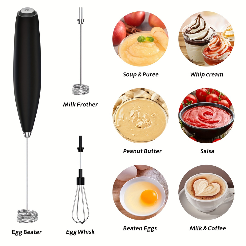 1 Stück Verbesserter Titan-Milchaufschäumer für Kaffee - Elektrischer Handrührer, Milchaufschäumer, Minimixer und Kaffeemixer für Frappe, Latte, Matcha und mehr_voghion.com