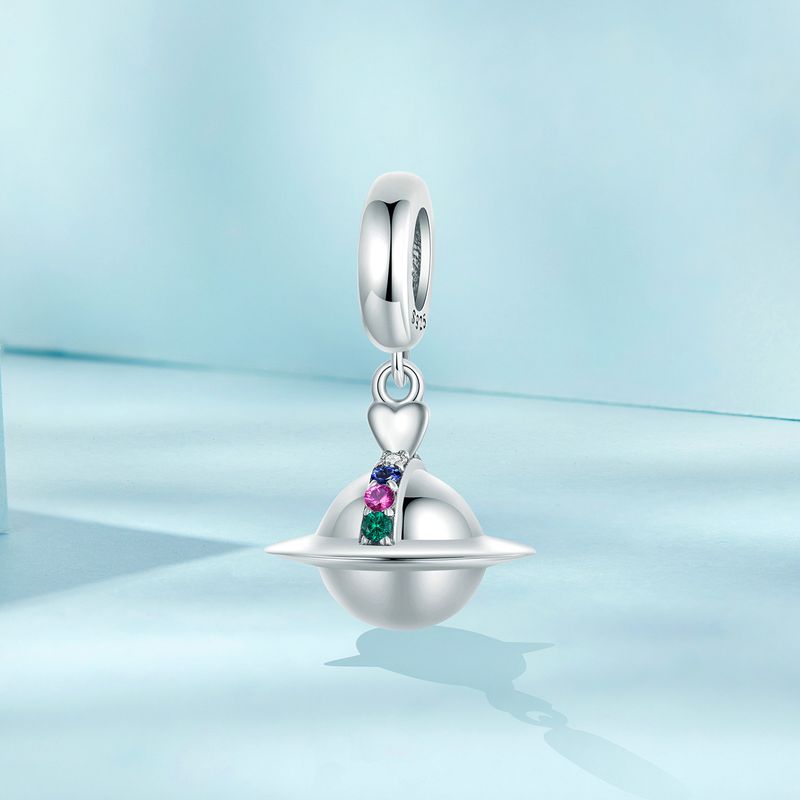 Planet Pendant Charm Sterling Silver Charm,SCC2857_voghion.com