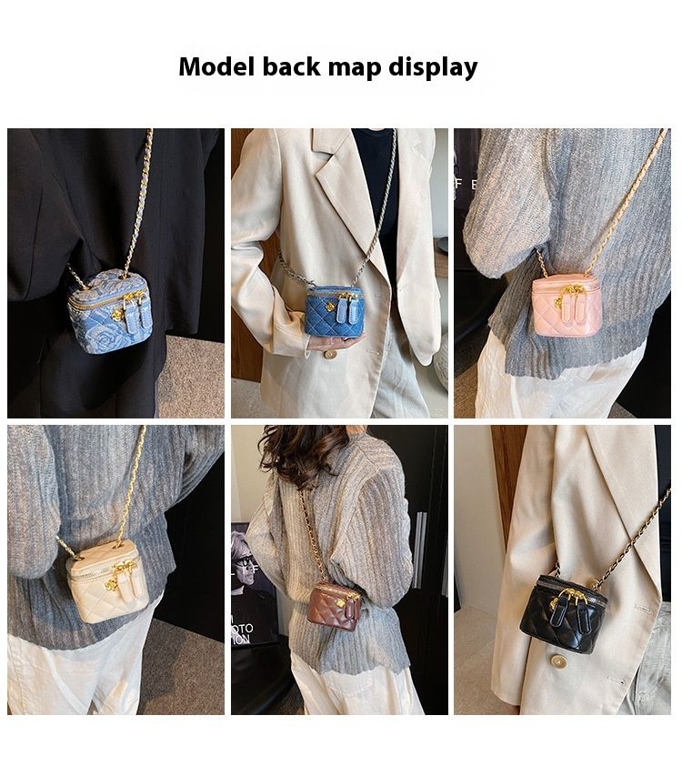 Xiaoxiangfeng Mini Lingge Chain Shoulder for Women 2024 New and Fashionable Crossbody Bag, Popular on the Internet,_voghion.com