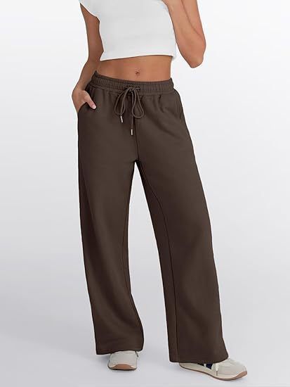 Men's Clothing Wide Leg Sports Pants High Waist Loose Drawstring Jogging Pants With Pockets Sweatpants_voghion.com
