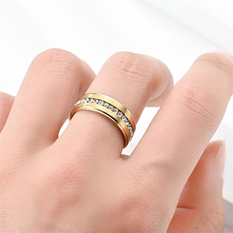 fashion new special double step matte circle diamond full diamond ring home source_voghion.com