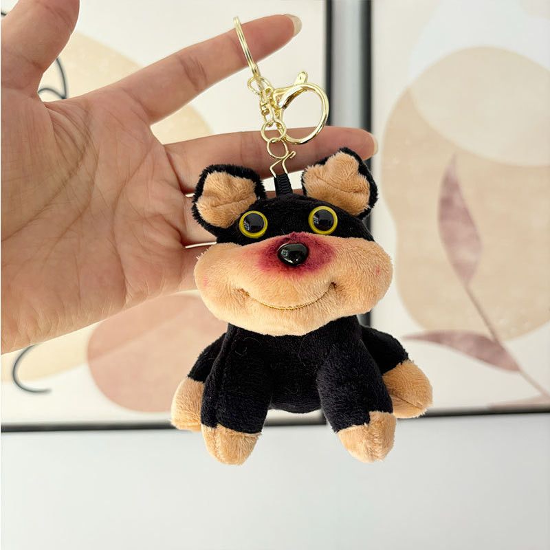 Adorabile cane piccolo peluche con morbida pelliccia corta ideale per regali portachiavi e_voghion.com