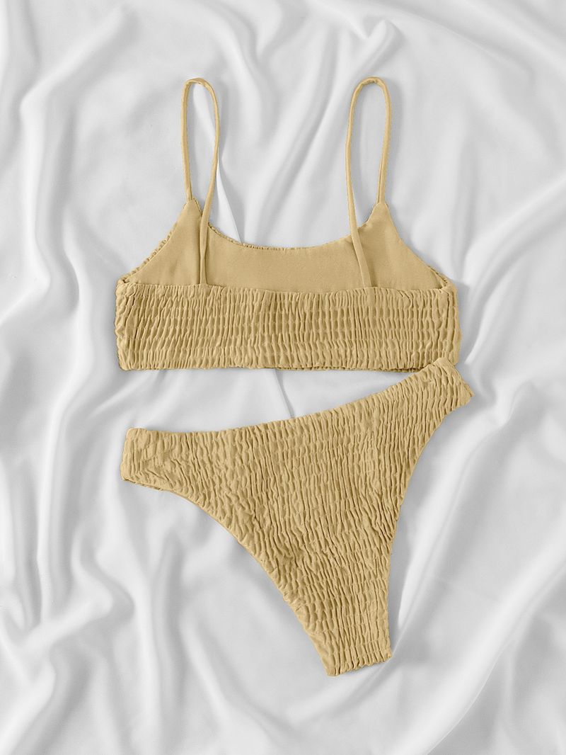 Costume da bagno caldo da donna, bikini sexy a triangolo plissettato _voghion.com