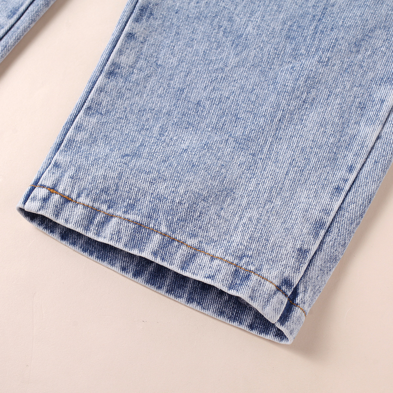 Babykleidung Kinderkleid Mädchen Sommer Pit Strip einfarbig ärmellos trägerloser Pullover zerrissene Denimhose zweiteiliges Set_voghion.com