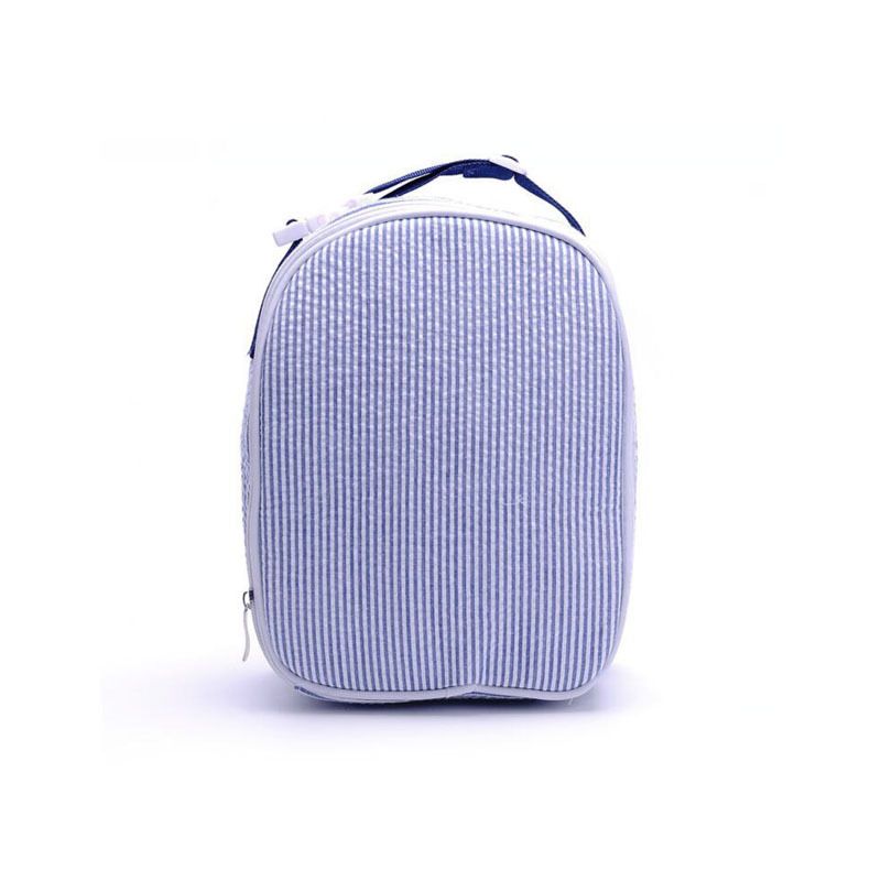 Bolsa de almuerzo para estudiantes transfronterizos Bolsa de aislamiento portátil para niños Bolsa de almuerzo de seersucker Bolsa de hielo para picnic al aire libre_voghion.com