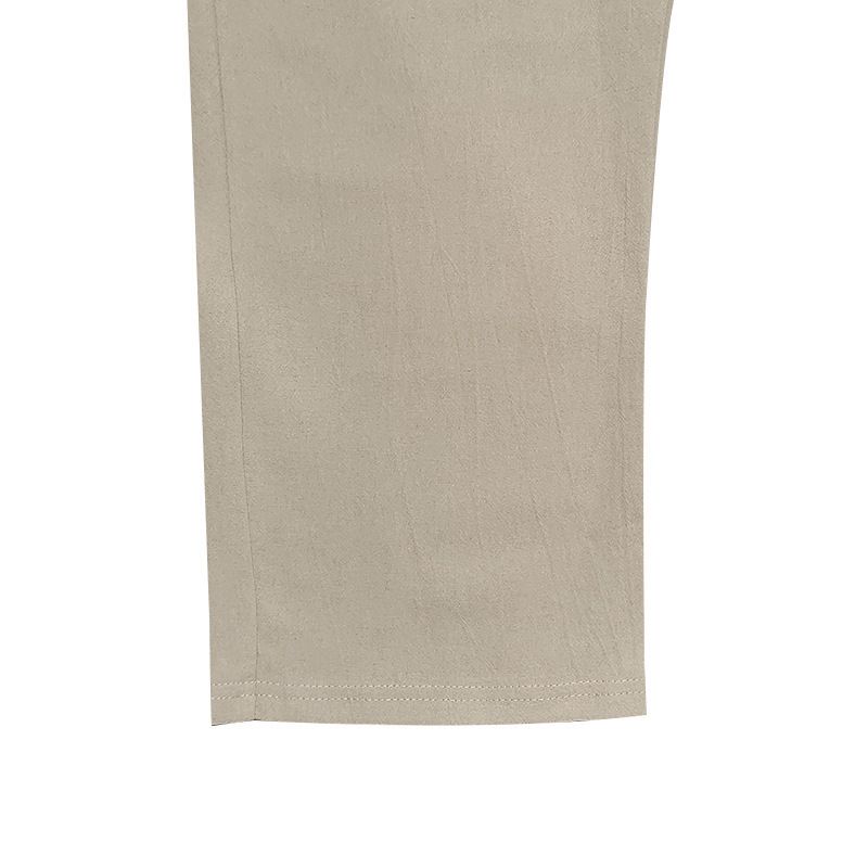 Pantaloni da uomo in lino, traspiranti, comodi, color cachi, dritti, casual, leggeri (cachi chiaro, blu chiaro, marrone) - S/M/L/XL/XXL_voghion.com