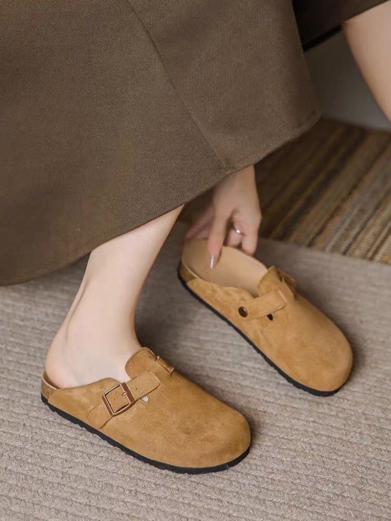 Pantofole da donna in tessuto con punta piatta, alla moda, con suola piatta, taglia grande_voghion.com