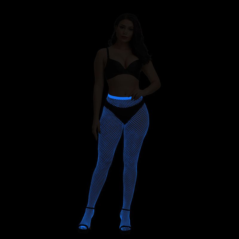 Calze a rete blu chiaro 2025d, sexy, snellenti, calde, luminose, grandi, super elastiche, con punta criptata, alla moda._voghion.com