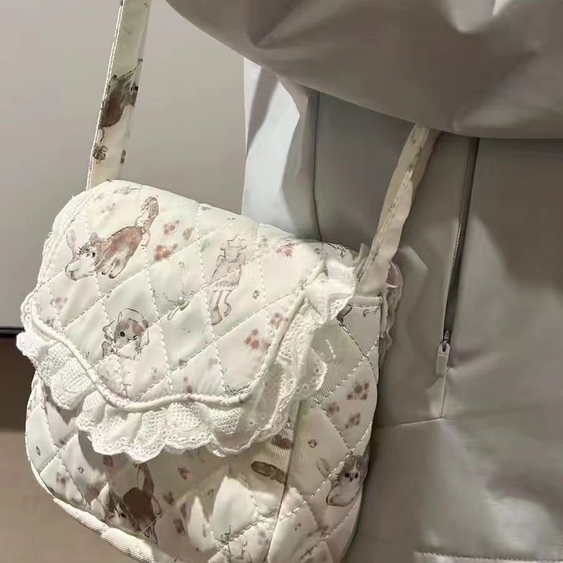 Ins Blomster Sød Ny Sød Kat Enkel Hjerte Crossbody Taske Dag Blomster Koreansk Enkel Skulder Stil_voghion.com