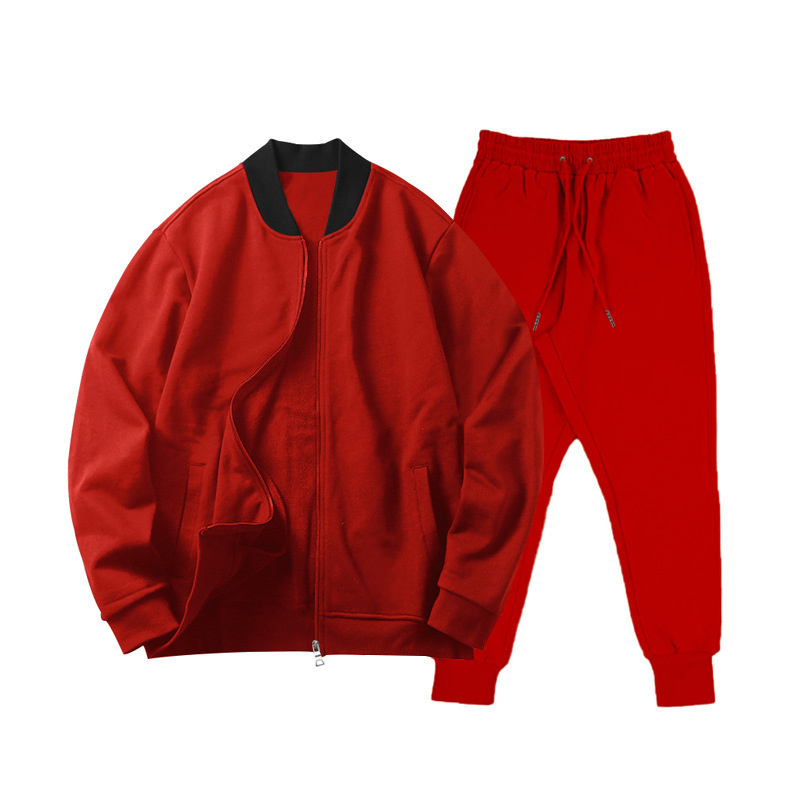 2023 neue Kontrast Jacke Frühling und Herbst Reversible Stehkragen Hübsches Große Größe männer Set_voghion.com