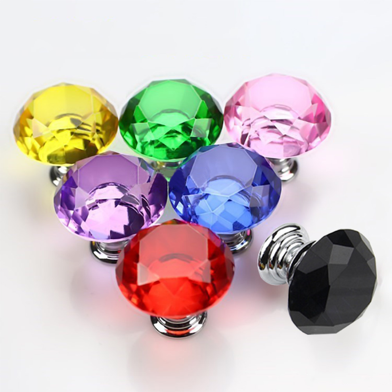 10pcs 30mm Colorful Crystal Cabinet Knobs And Handles Kitchen Handles Drawer Knobs Diamond Dresser Pulls Furniture Knob_voghion.com