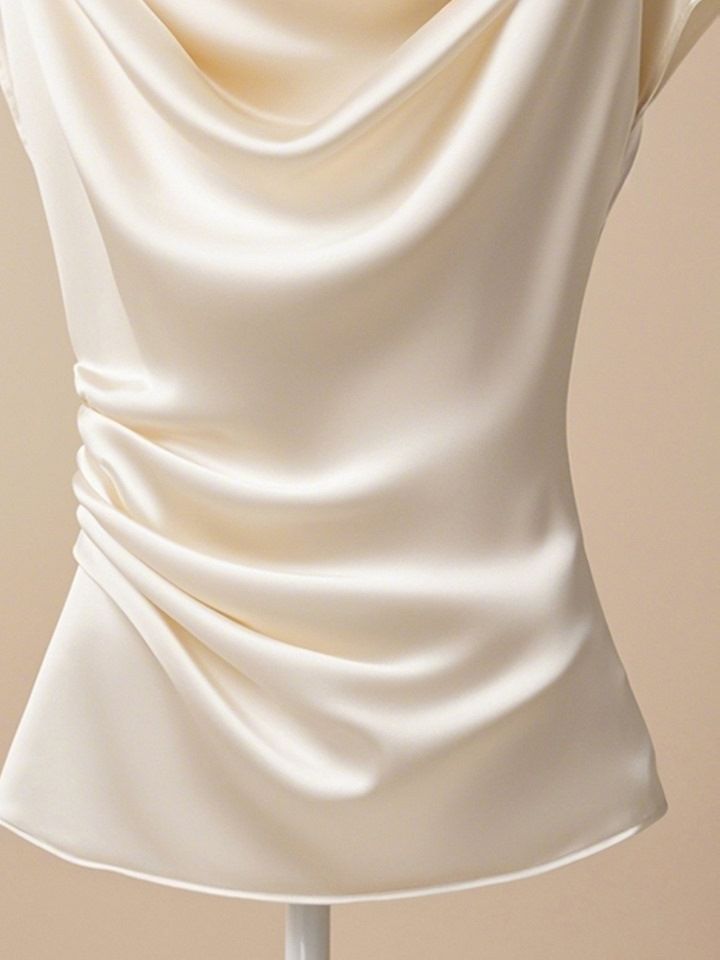 Camisa elegante color albaricoque de alta gama, elegante y de cintura alta, estilo nuevo y elegante_voghion.com