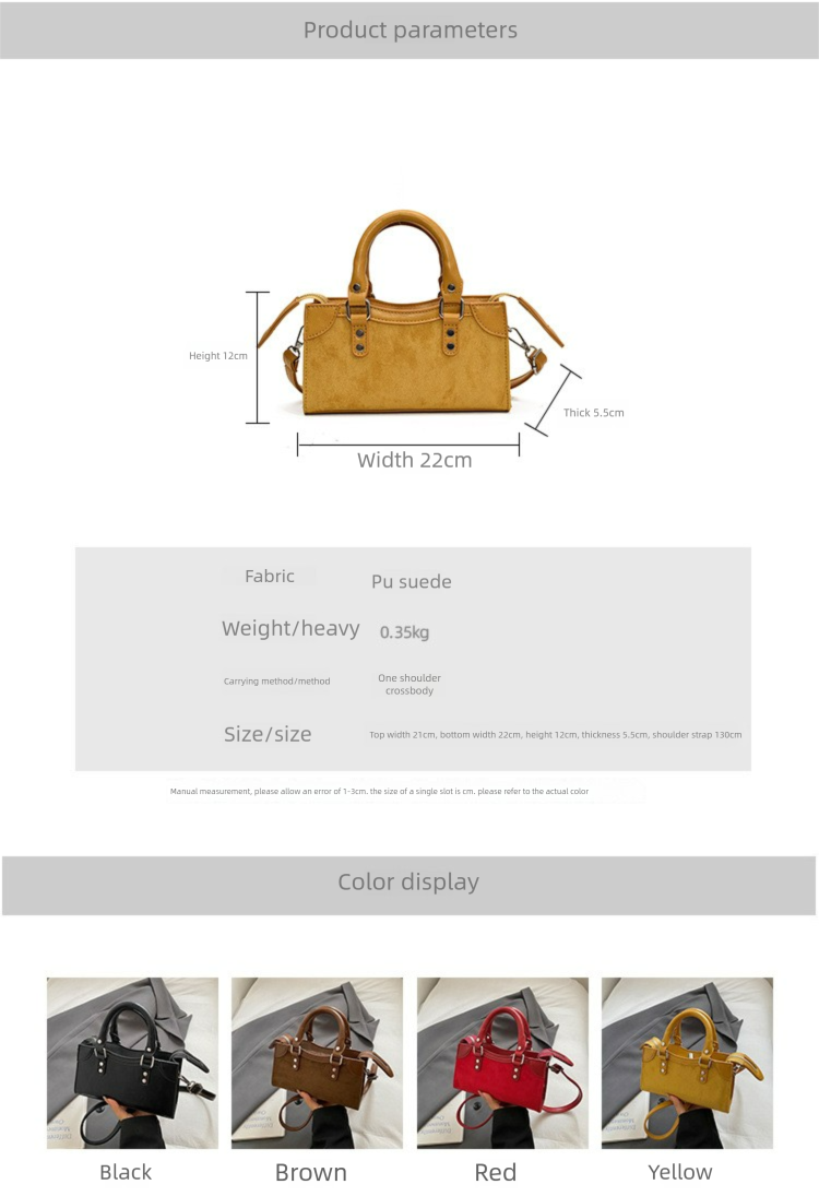 Borsa a mano in pelle scamosciata minimalista per le donne, nuova moda 2025, piccola, quadrata, versatile, a tracolla, per telefono_voghion.com