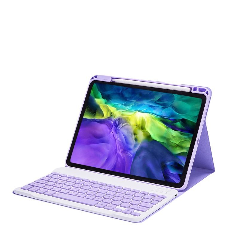 Unschlagbare Qualität, geeignet für das neue iPad, Schutzhülle mit Stiftschlitz, drehbare Tastaturabdeckung, 9,7-12,9 Zoll, flache Ledertasche_voghion.com