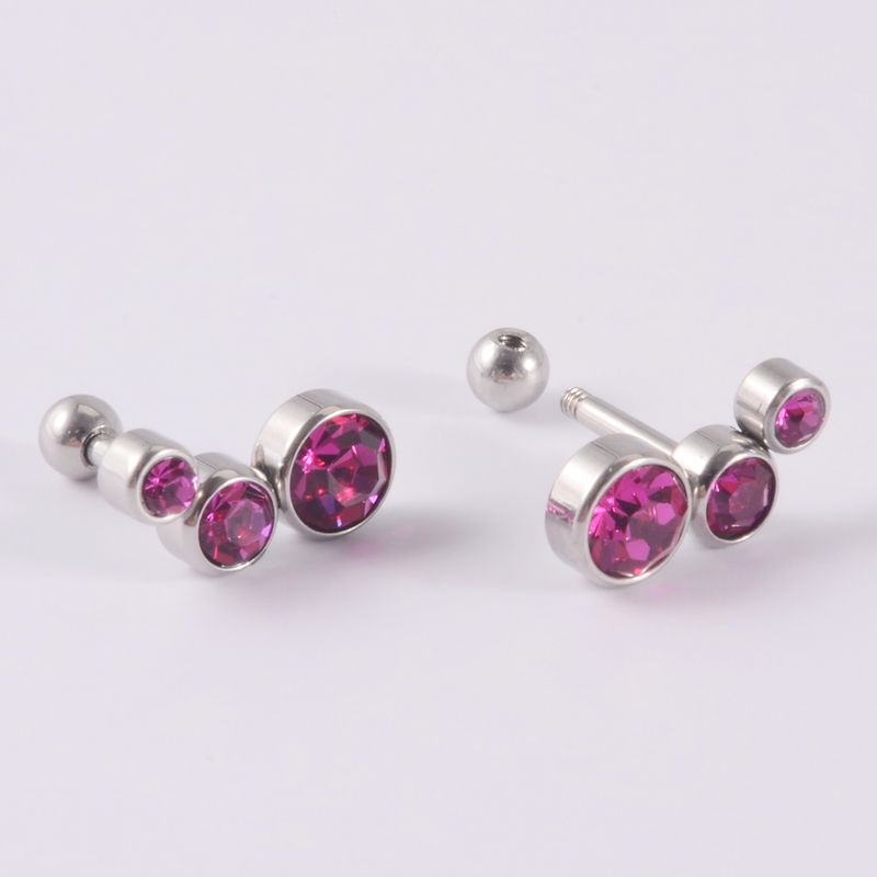Brincos de Cristal e Fiat Cravo, 1 peça, aço cirúrgico 316L pe, diamante 16G, brinco feminino estilo punk_voghion.com