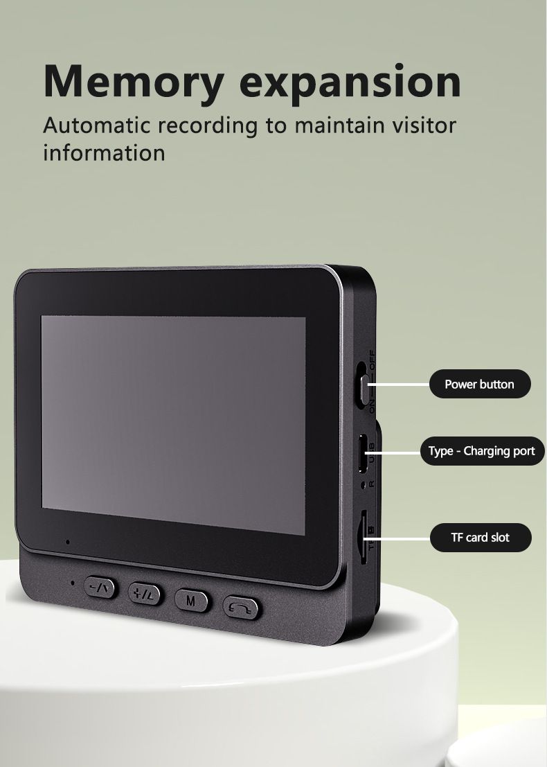 Ny M13 Smart Dørklokke 2.4G Trådløs HD Nattsyn Overvåking Visuell Intercom Hjem med Skjerm_voghion.com