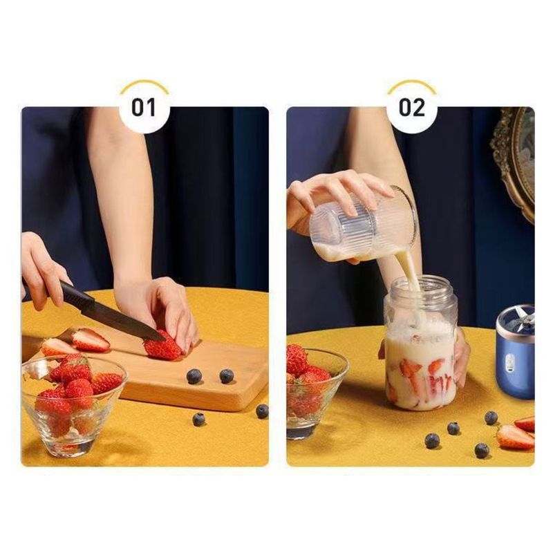 Frullatore per succhi multifunzionale portatile ricaricabile per uso domestico con tazza piccola_voghion.com