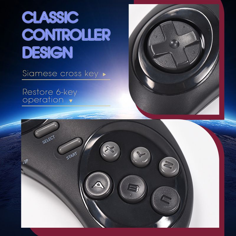 16-bit MD Drahtlose Konsole Für Sega Genesis Spiel Stick HDMI-kompatibel 900 + Spiel Für Sega Genesis Mini/Mega Drive_voghion.com