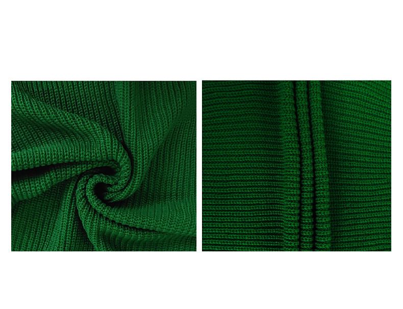 Maglione lavorato a maglia da donna autunno 2023, tinta unita, a maniche lunghe, con scollo a V_voghion.com