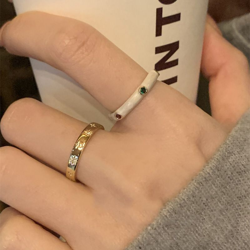 Copying Homework, Stacking And Wearing Are Really Amazing~Colored Zircon Drop Glaze Light Luxury Mang Star Women's_voghion.com