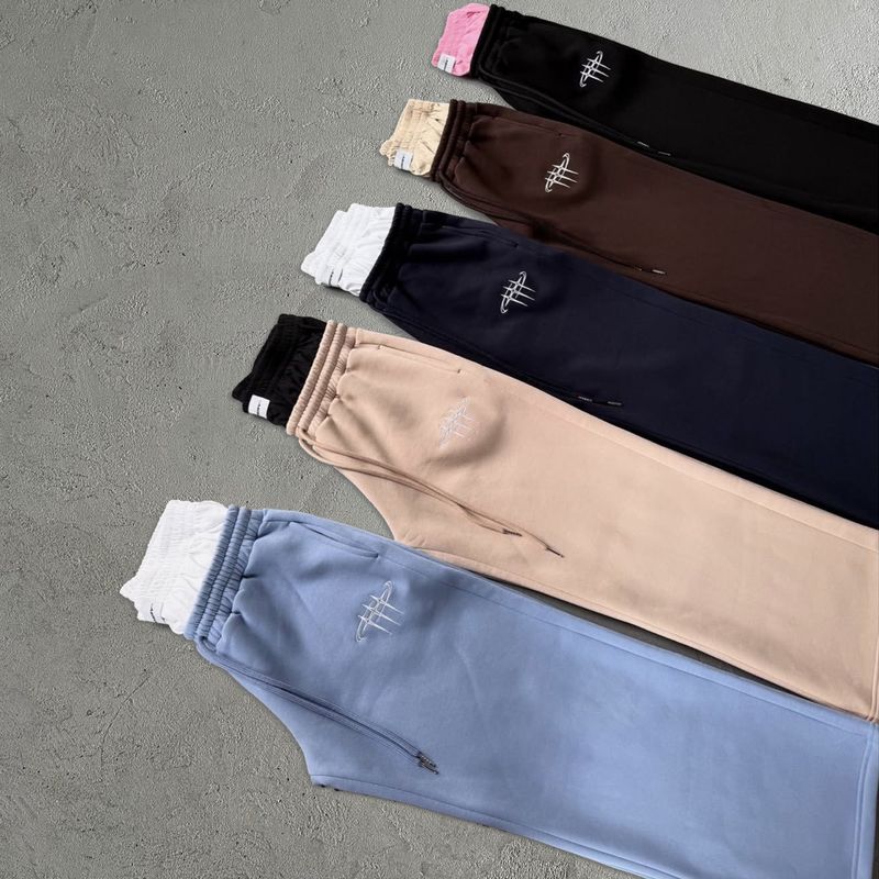 Men's Clothing Autumn And Winter Plus Velvet Sweatpants Women Elastic Waist Drawstring Sports Letter Embroidery Loose Straight Women's Casual Trousers_voghion.com