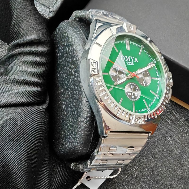 Watch OMYA New Three Eye Men's Fashion Business Steel Belt Quartz Watch_voghion.com