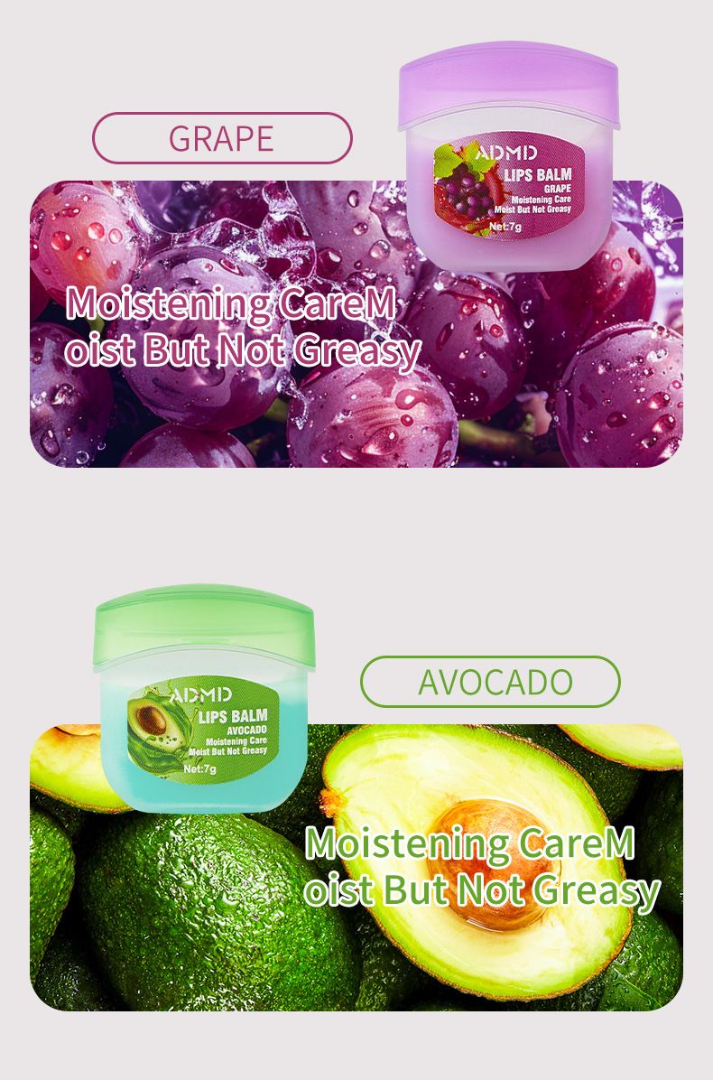 ADMD MSDS venda quente 8 conjuntos de máscara labial hidratante sabor frutas bálsamo labial conjunto de máscara labial_voghion.com