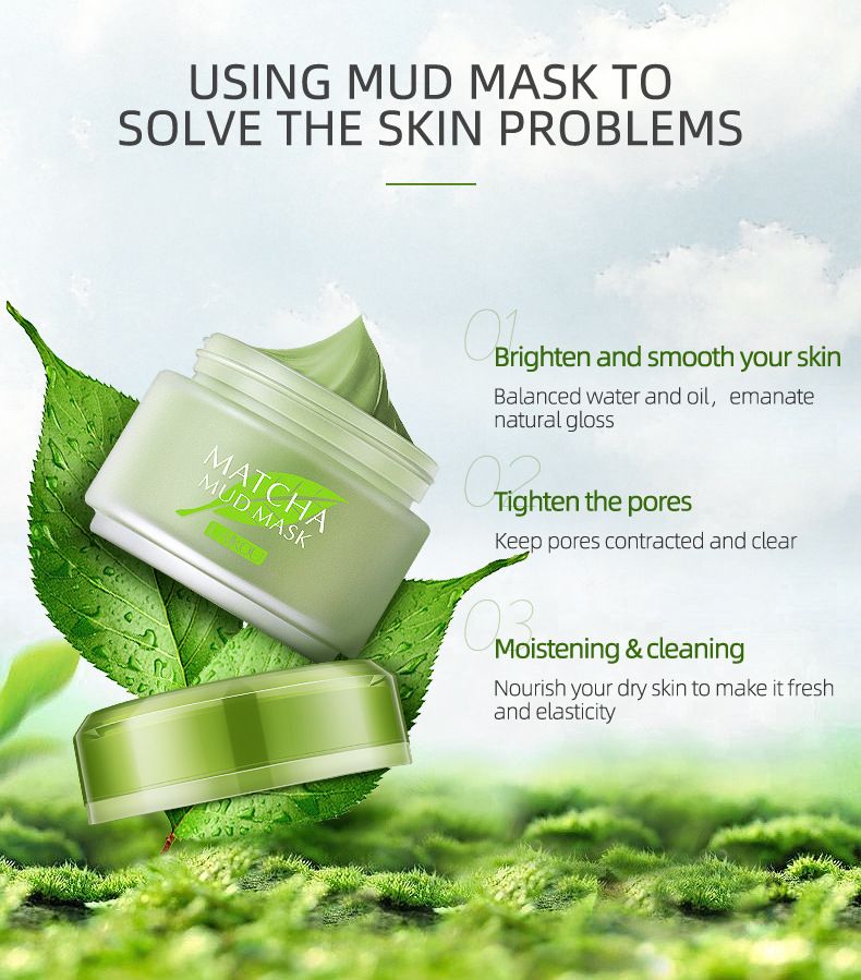 Tratamentos e Máscaras Laike Longjing Matcha Mud Mask Matcha Refrescante Hidratante Embalagem em Inglês_voghion.com