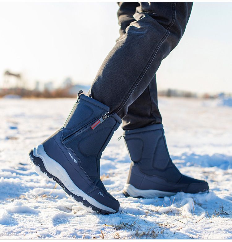 Herrenschuhe Nordost-Winter-Schneestiefel Damen wasserdicht rutschfest Fleece-ed verdickte Herren Baumwolle gepolsterte Schuhe Reiten_voghion.com