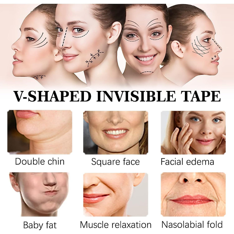 IBeaLee Facial Invisible Lifting Face Strafft das Kinn, dämpft feine Linien und formt das V-Gesichtspflaster_voghion.com
